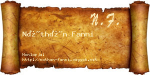 Náthán Fanni névjegykártya